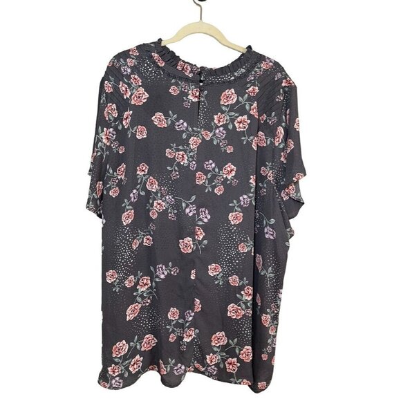 Torrid Dark Gray Floral Blouse - Picture 9 of 14